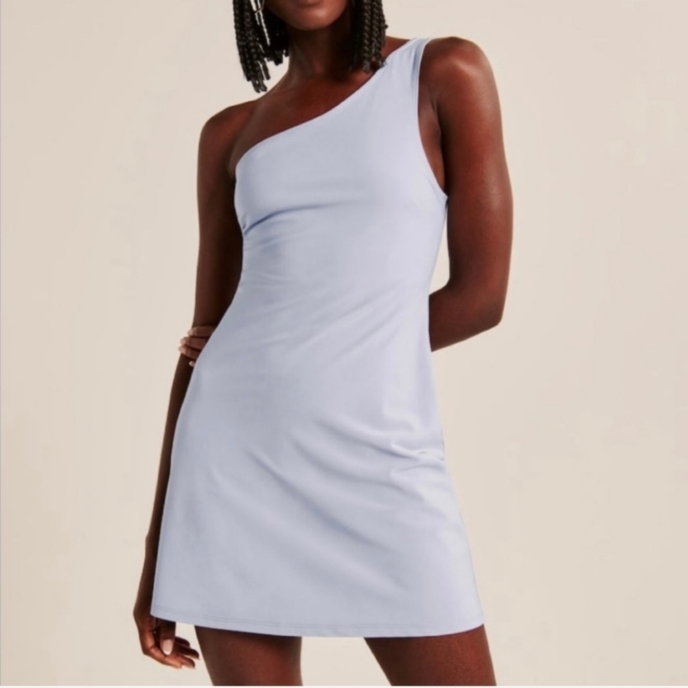 Abercrombie & Fitch Light Blue One-Shoulder Dress